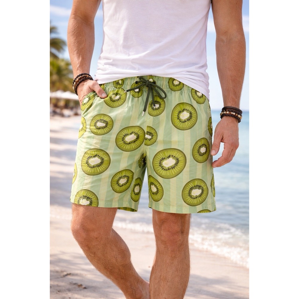NWT Coast Clothing Mens Kiwi Swim Board Shorts M Green Tropical 25CCB112